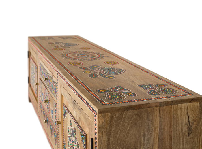 GINER Y COLOMER Mueble de TV de madera de mango 150cm